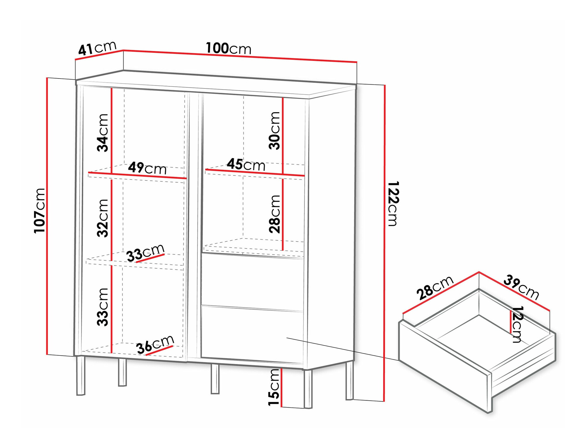Скрин Lumiri 100 (Дъб + Черен)