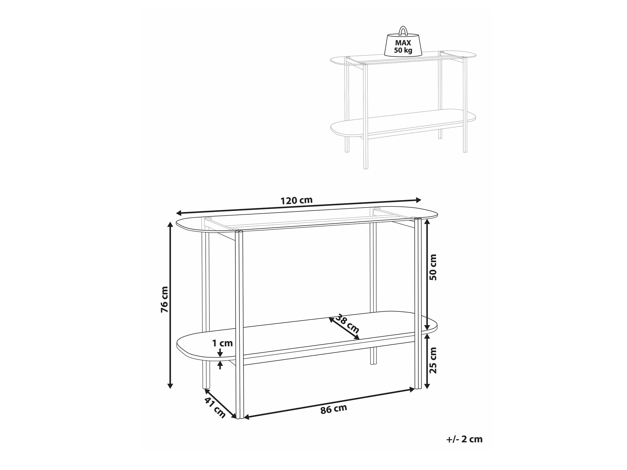 Конзолна маса Berwyn 2278 (Сребро + Ярък дърво)