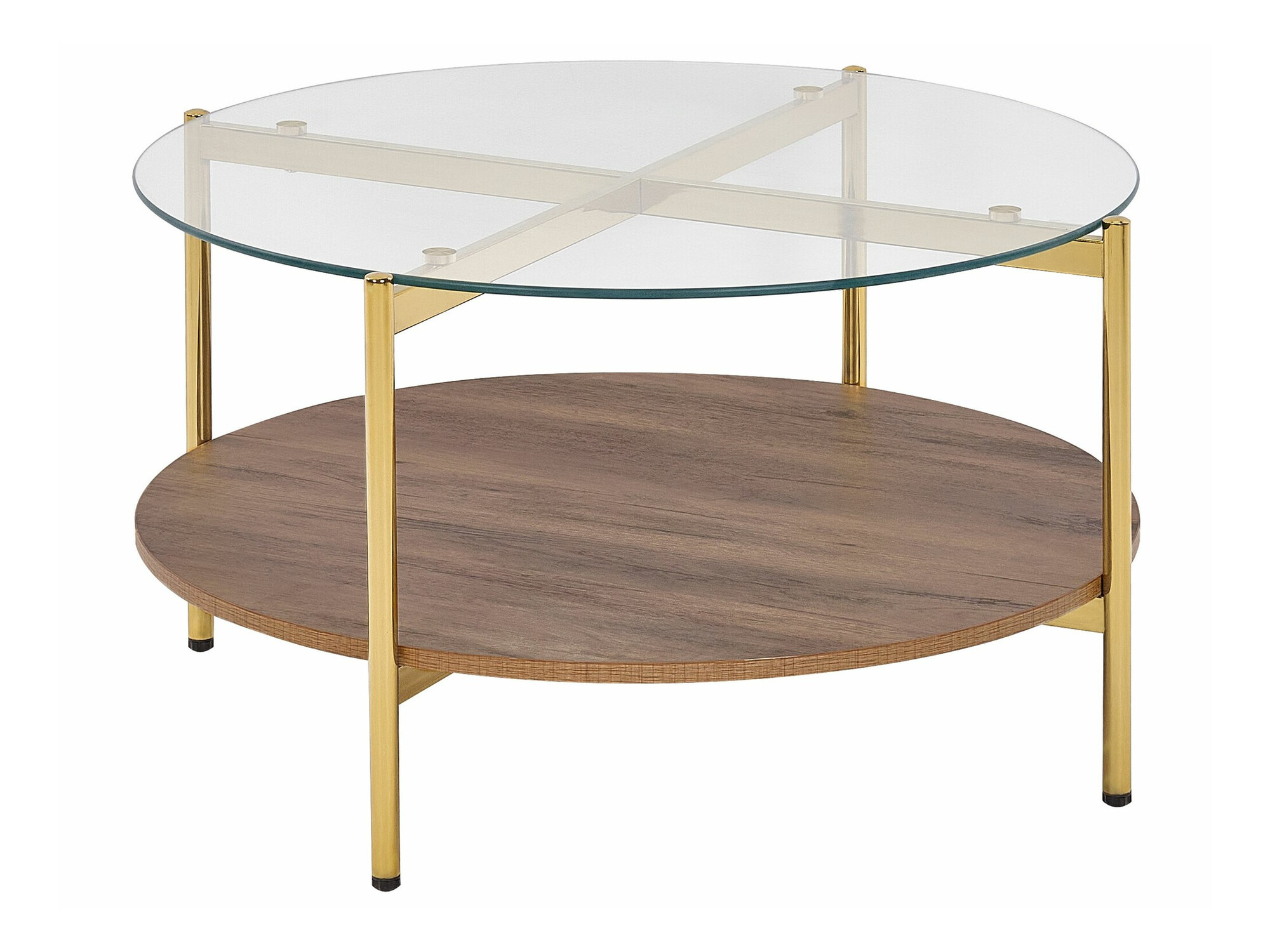 Масичка за кафе Berwyn 2275 (Златно + Тъмно дърво)