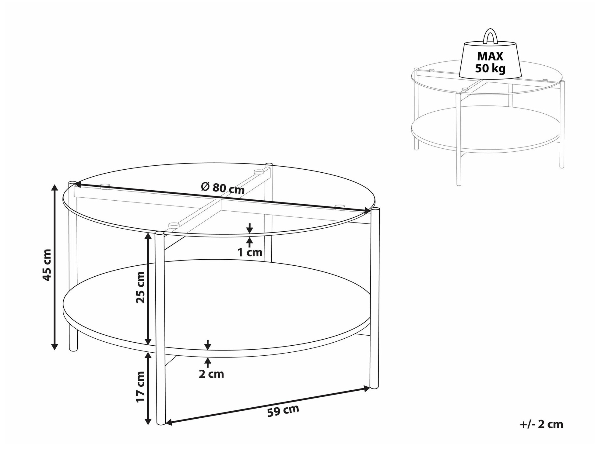Масичка за кафе Berwyn 2275 (Златно + Ярък дърво)
