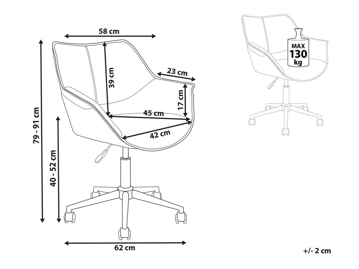 Офис стол Berwyn 899 (Светлокафяво)
