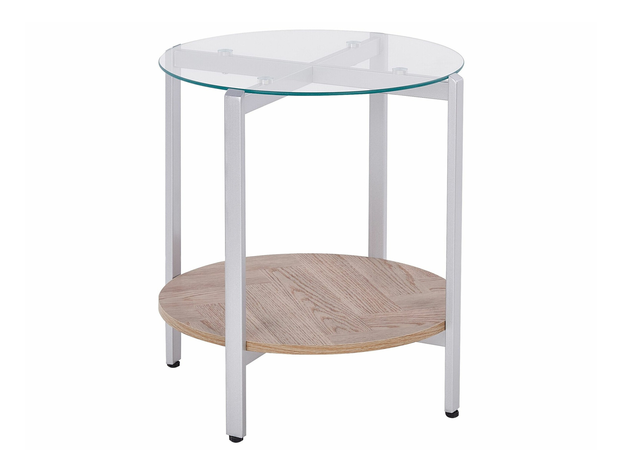 Помощна масичка Berwyn 2277 (Сребро + Ярък дърво)