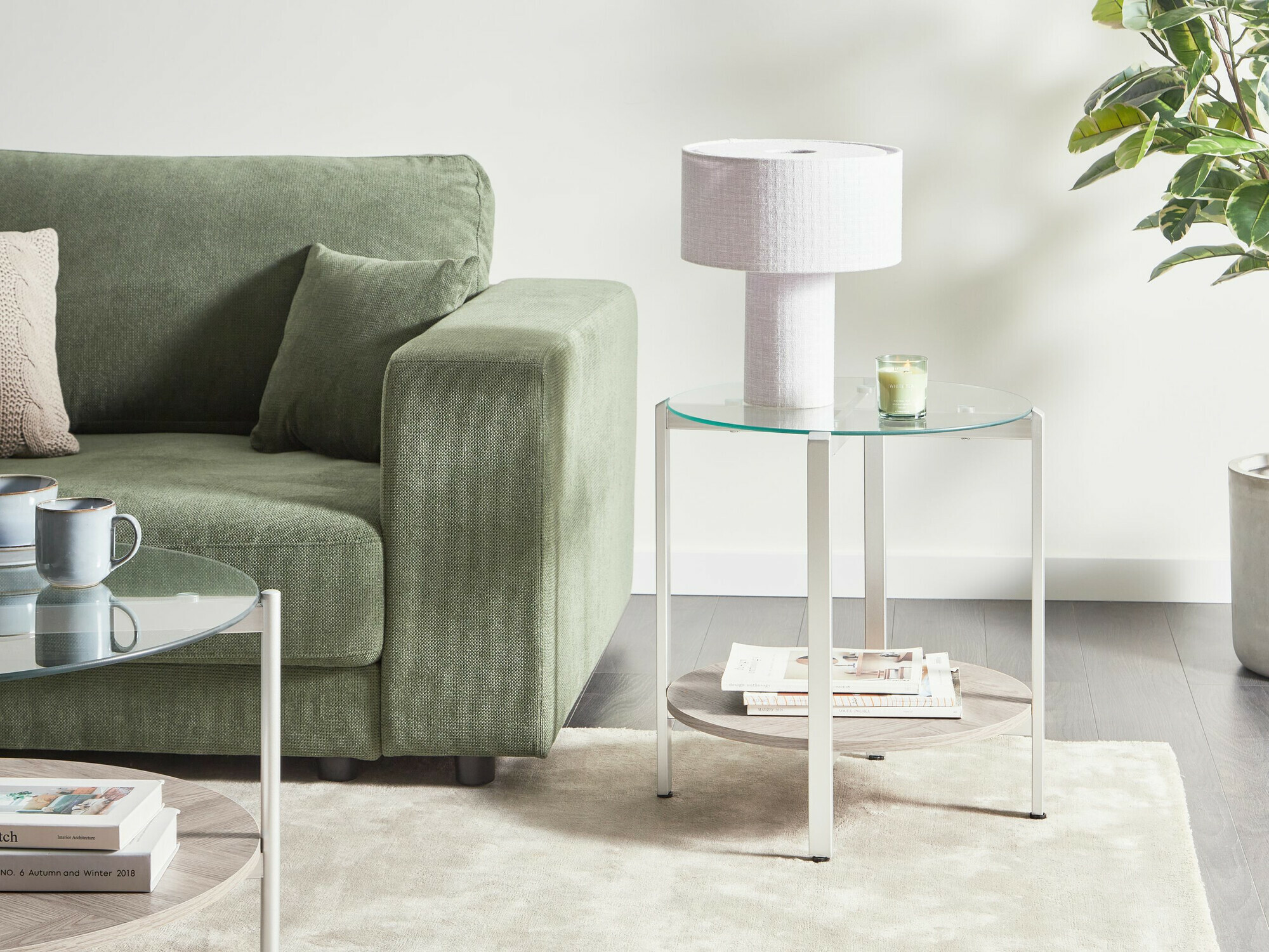 Помощна масичка Berwyn 2277 (Сребро + Ярък дърво)