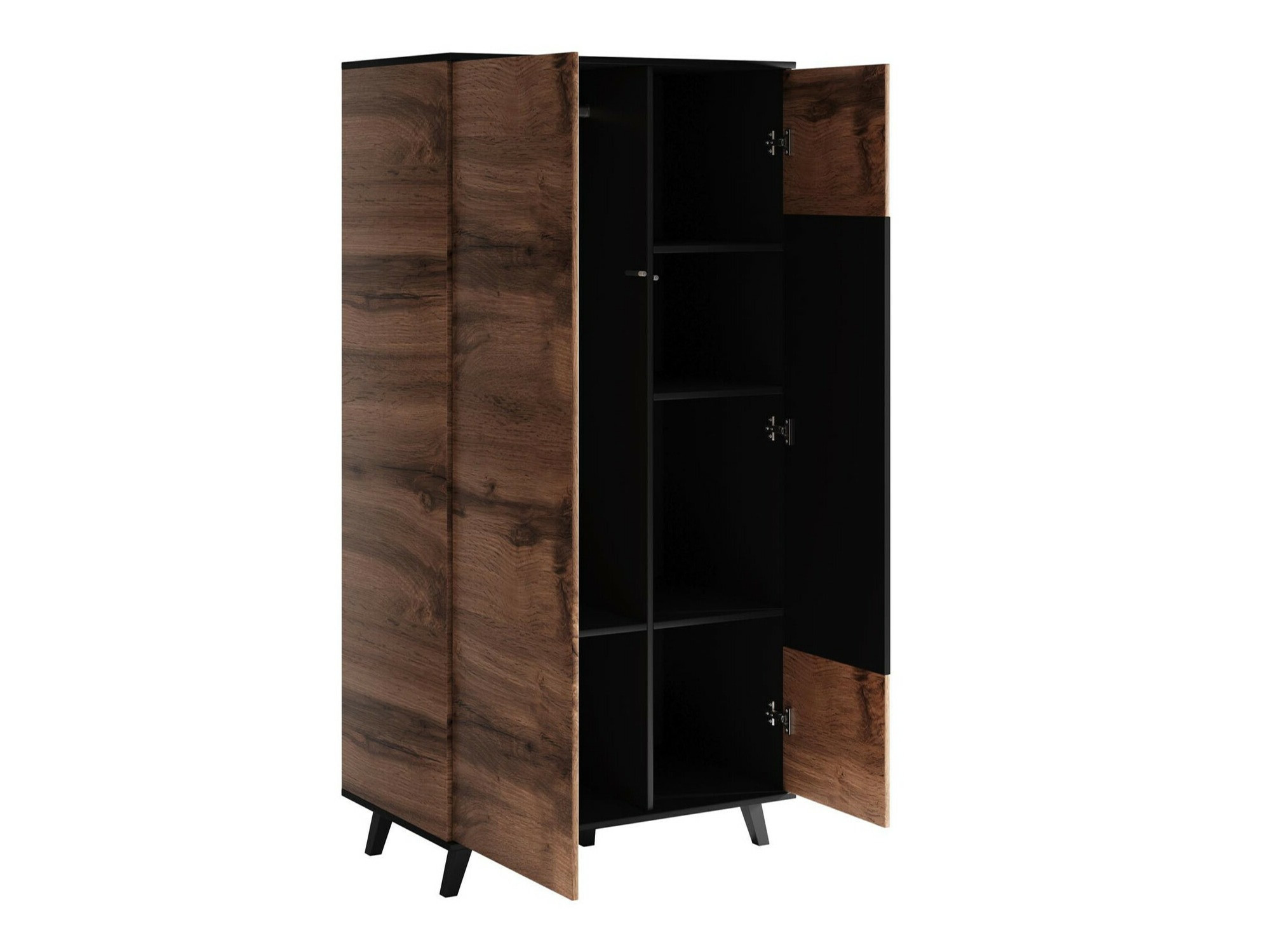 Гардероб Luelia 113 (Черен + Дъб уотан)