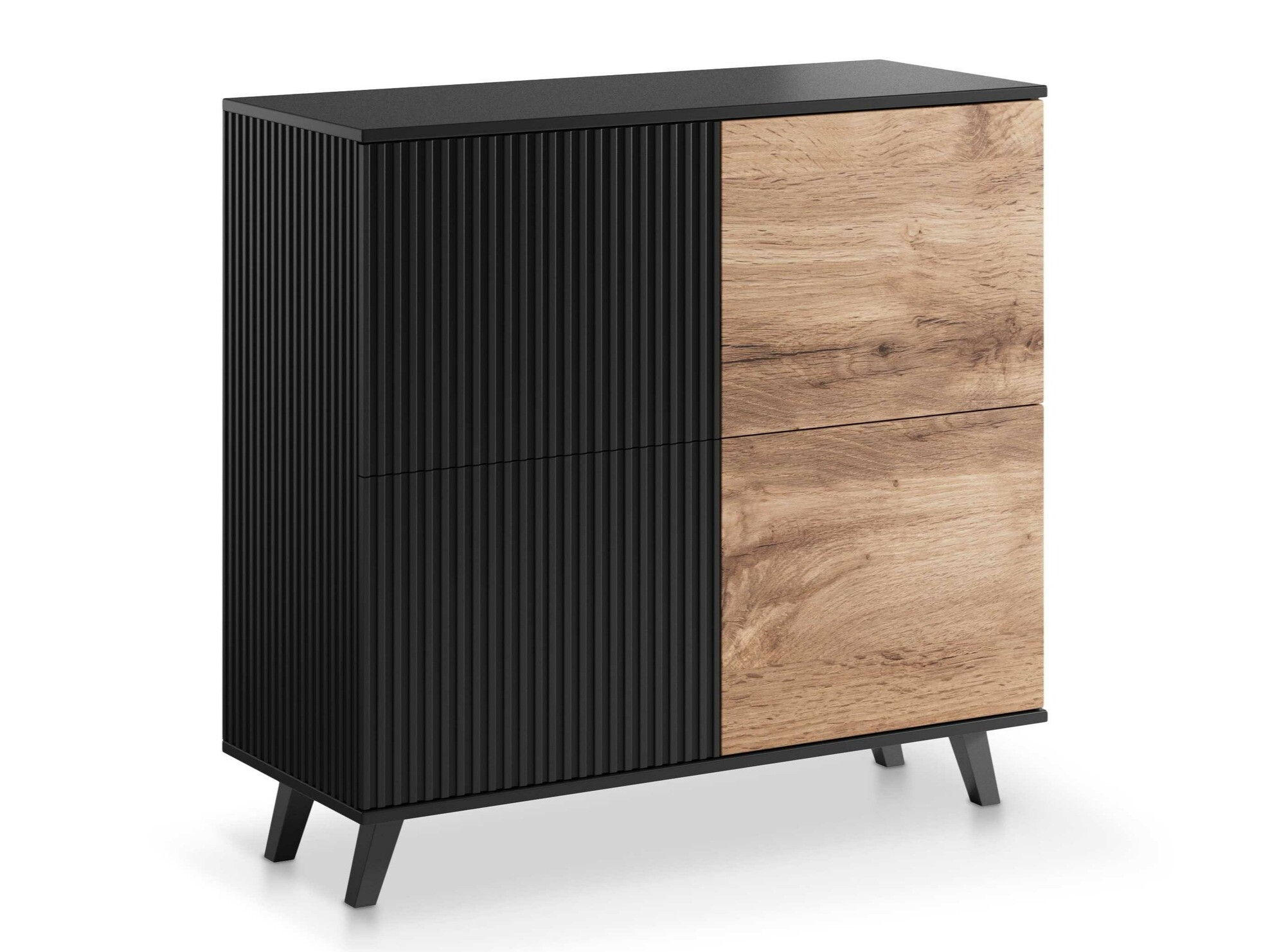 Шкаф Luelia 119 (Черен + Дъб уотан)