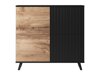 Шкаф Luelia 119 (Черен + Дъб уотан)