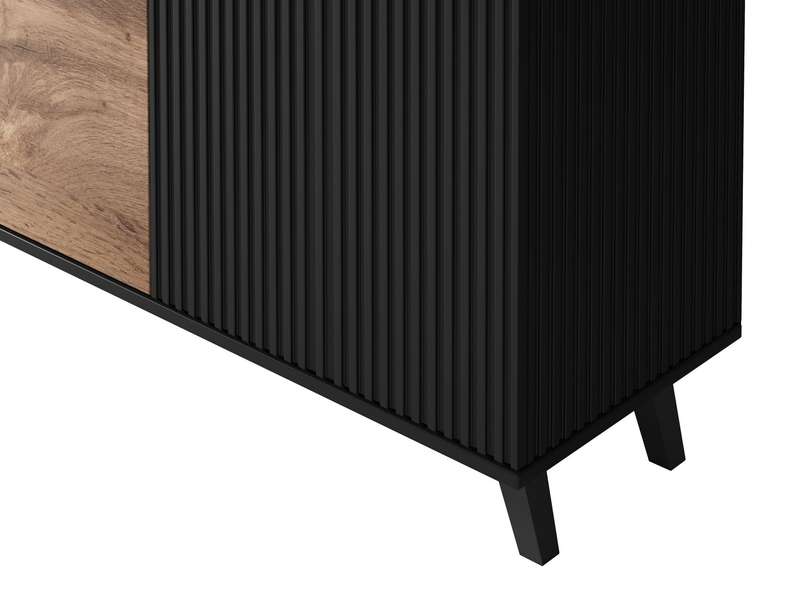 Шкаф Luelia 120 (Черен + Дъб уотан)
