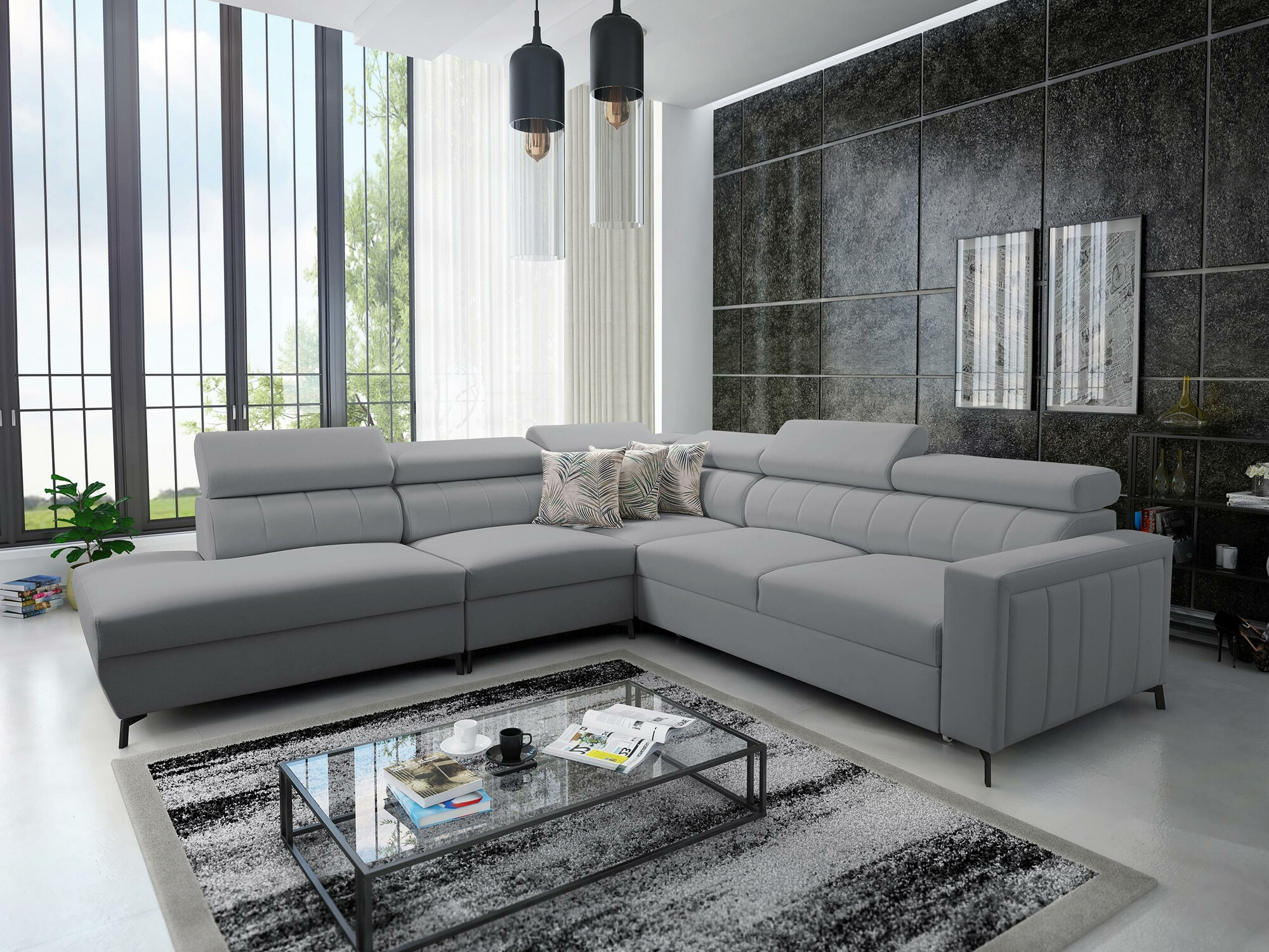 Ъглов диван Sarasota 156 (Mono 244 + Botanical 36)