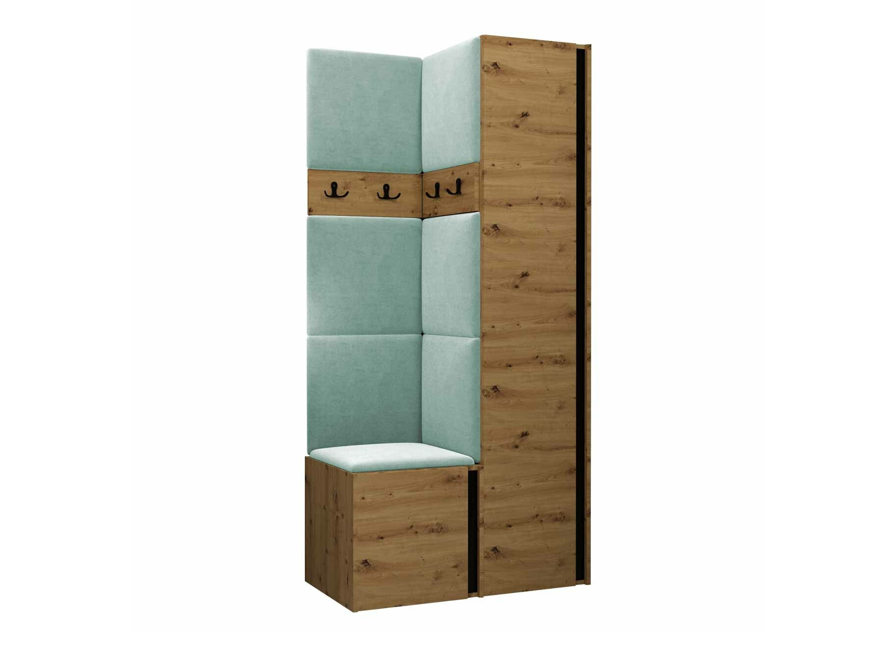 Комплект за антре Pinis XXIV (Artisan дъб + Черен)