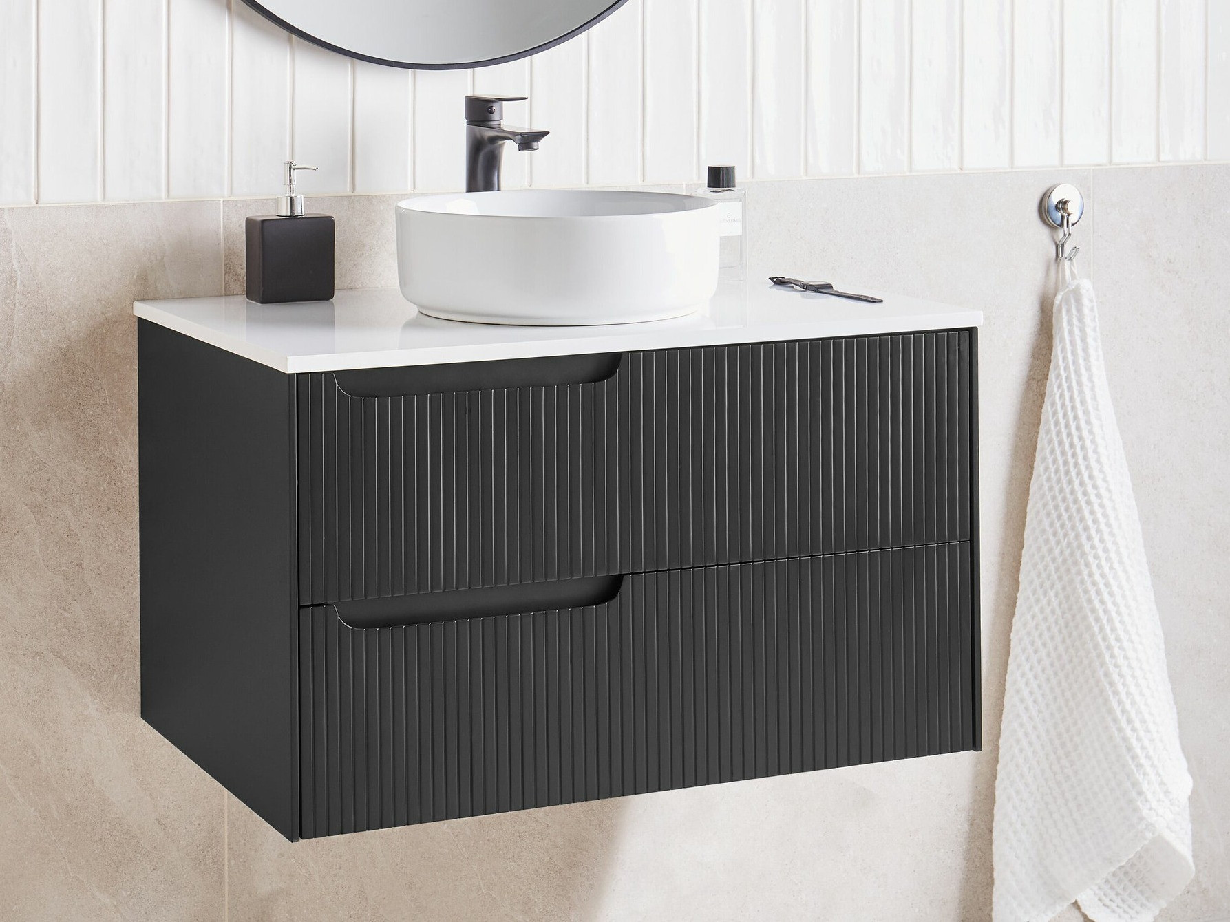 Окачен шкаф за мивка Berwyn 2307 (Черен)