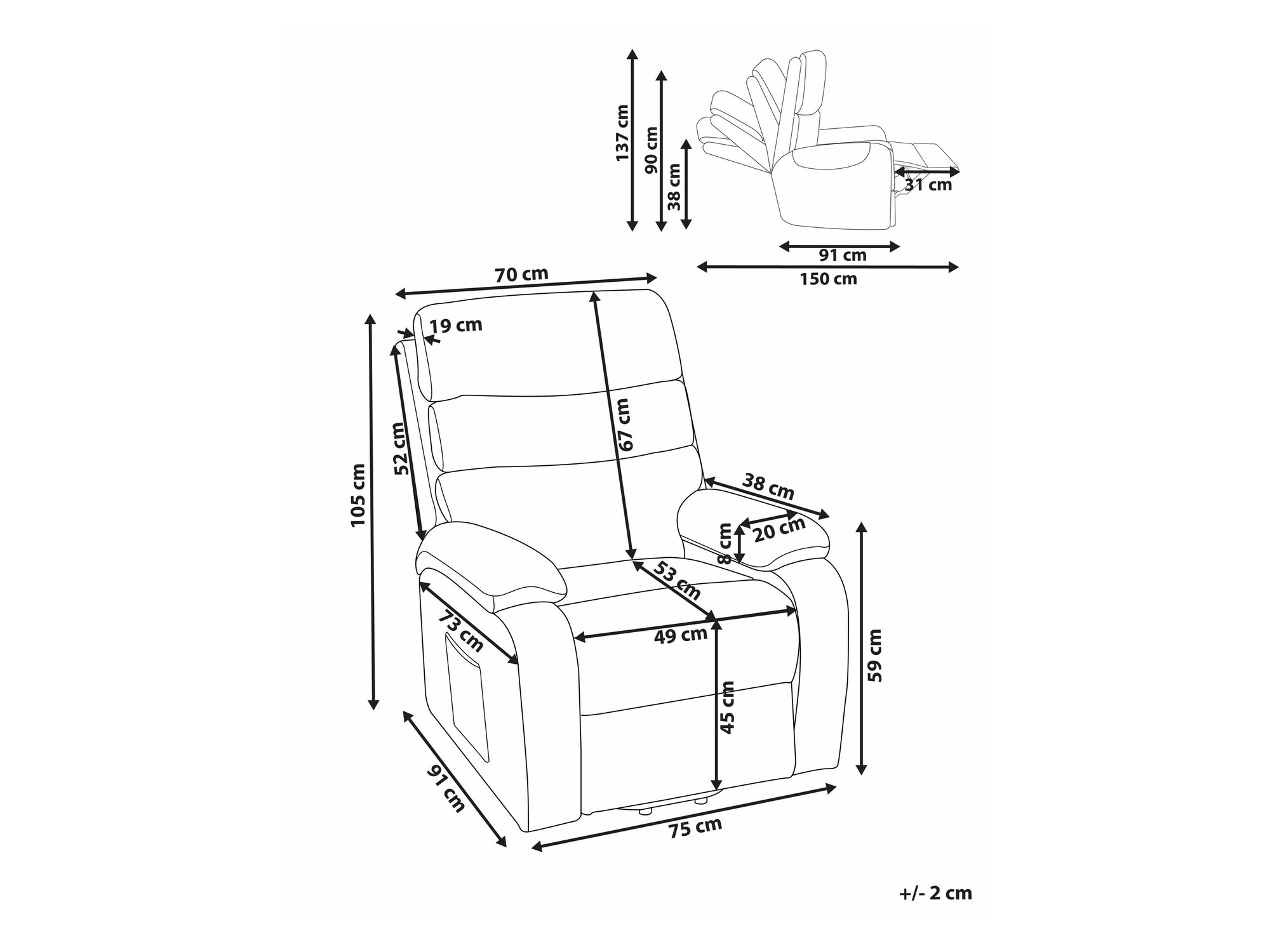 Реклайнер Berwyn 2299 (Бежов)