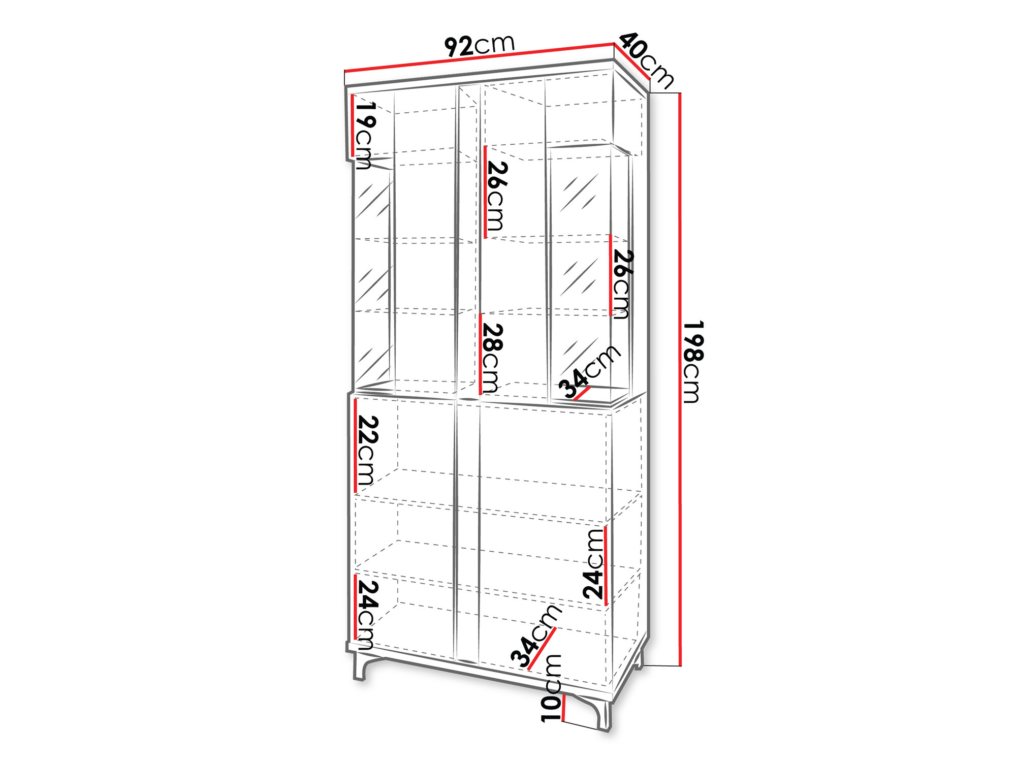 Етажерка Florem IV (Бял + Бял гланц + Ярък дърво)