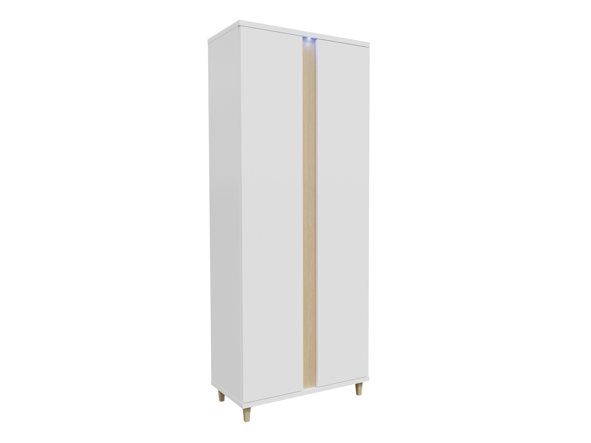 Гардероб Florem (Бял + Бял гланц + Ярък дърво)