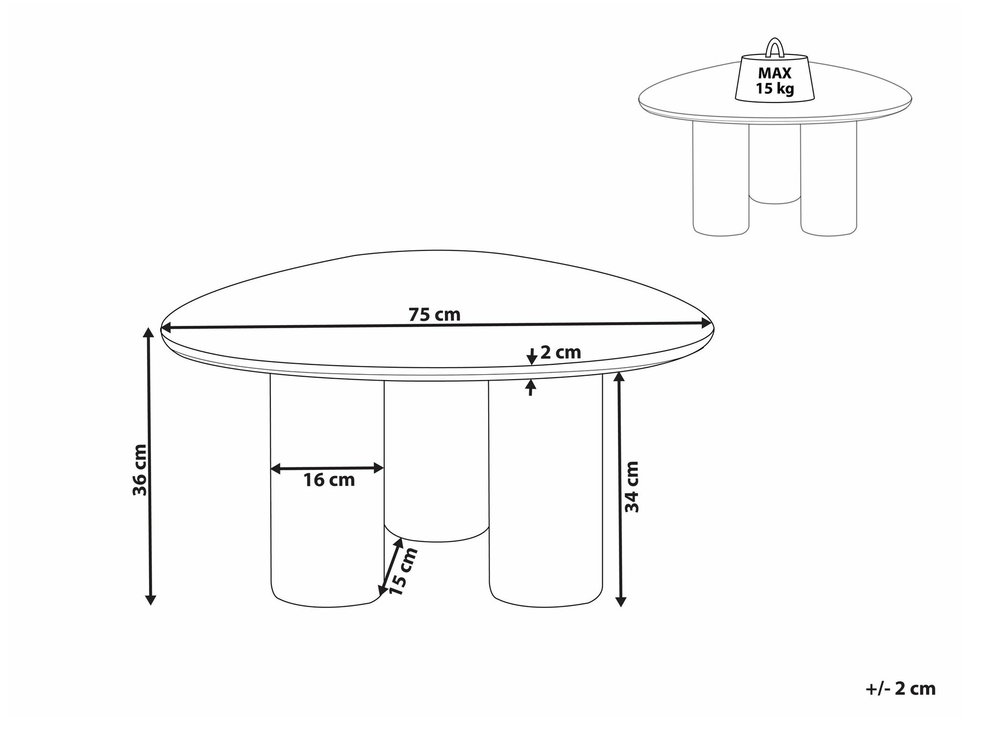 Масичка за кафе Berwyn 2310 (Тъмно дърво)