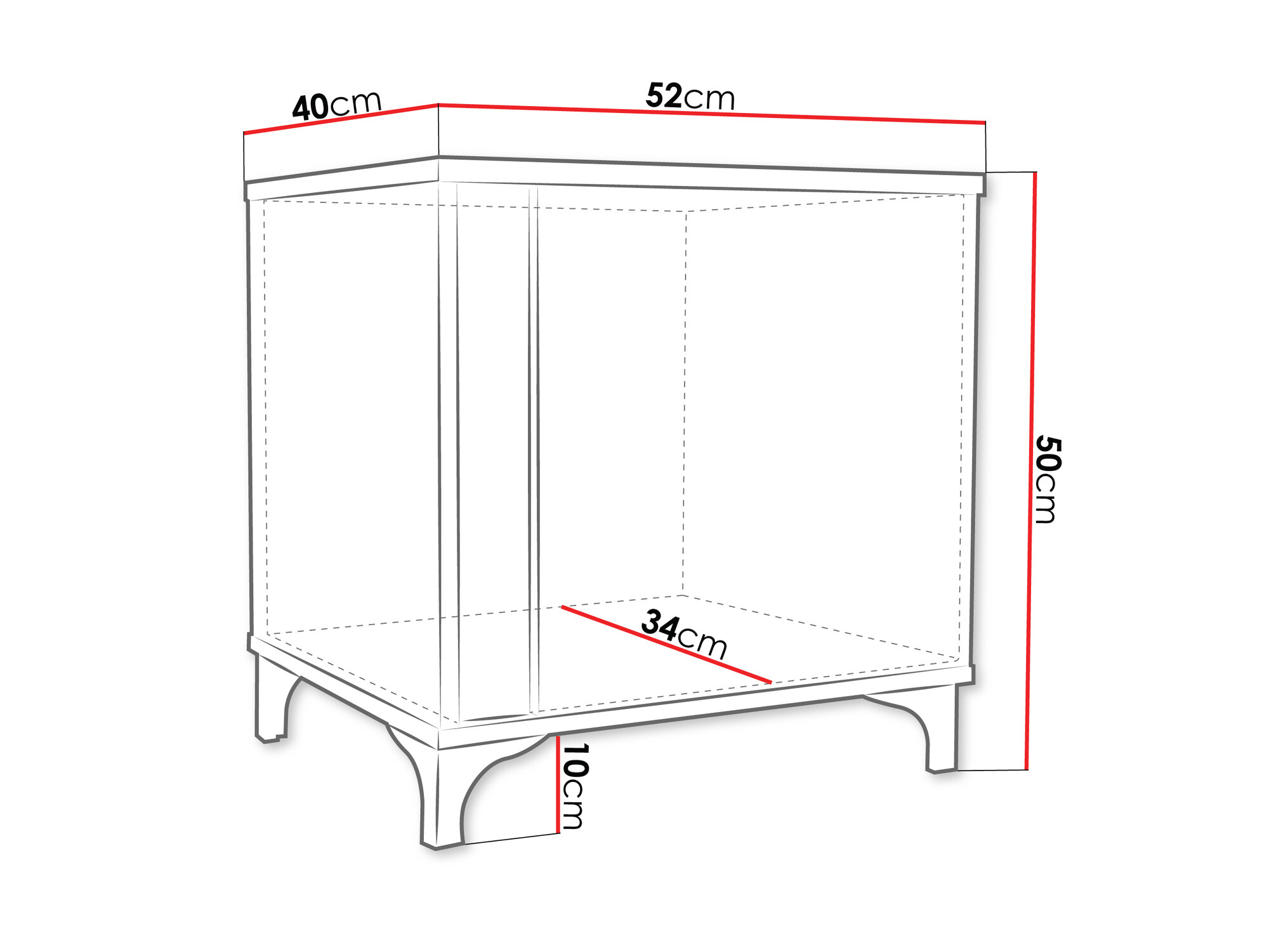 Нощно шкафче Florem (Бял + Бял гланц + Ярък дърво)
