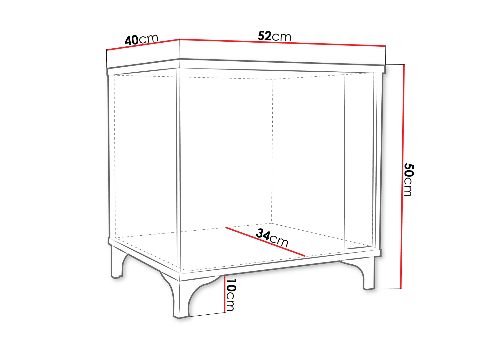 Нощно шкафче Florem I (Бял + Бял гланц + Ярък дърво)