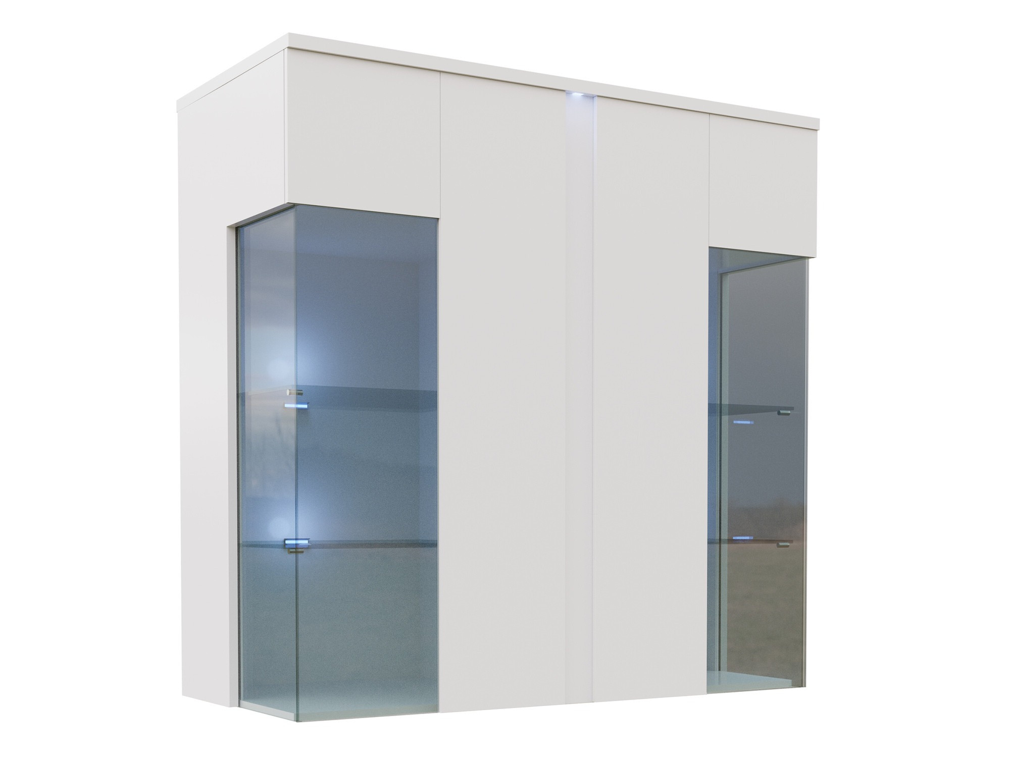 Шкаф Florem III (Бял + Бял гланц)