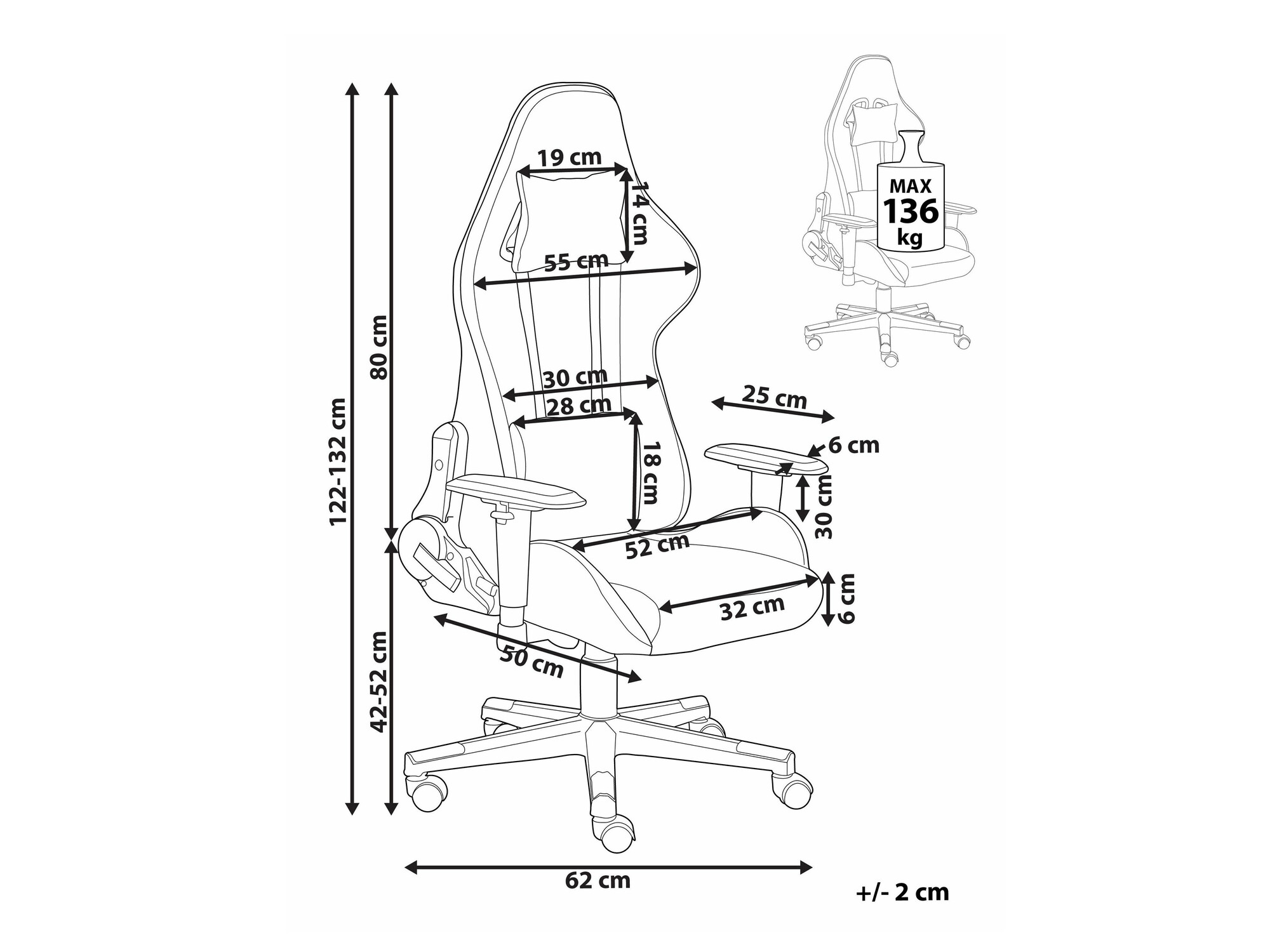 Геймърски стол Berwyn 936 (Черен)