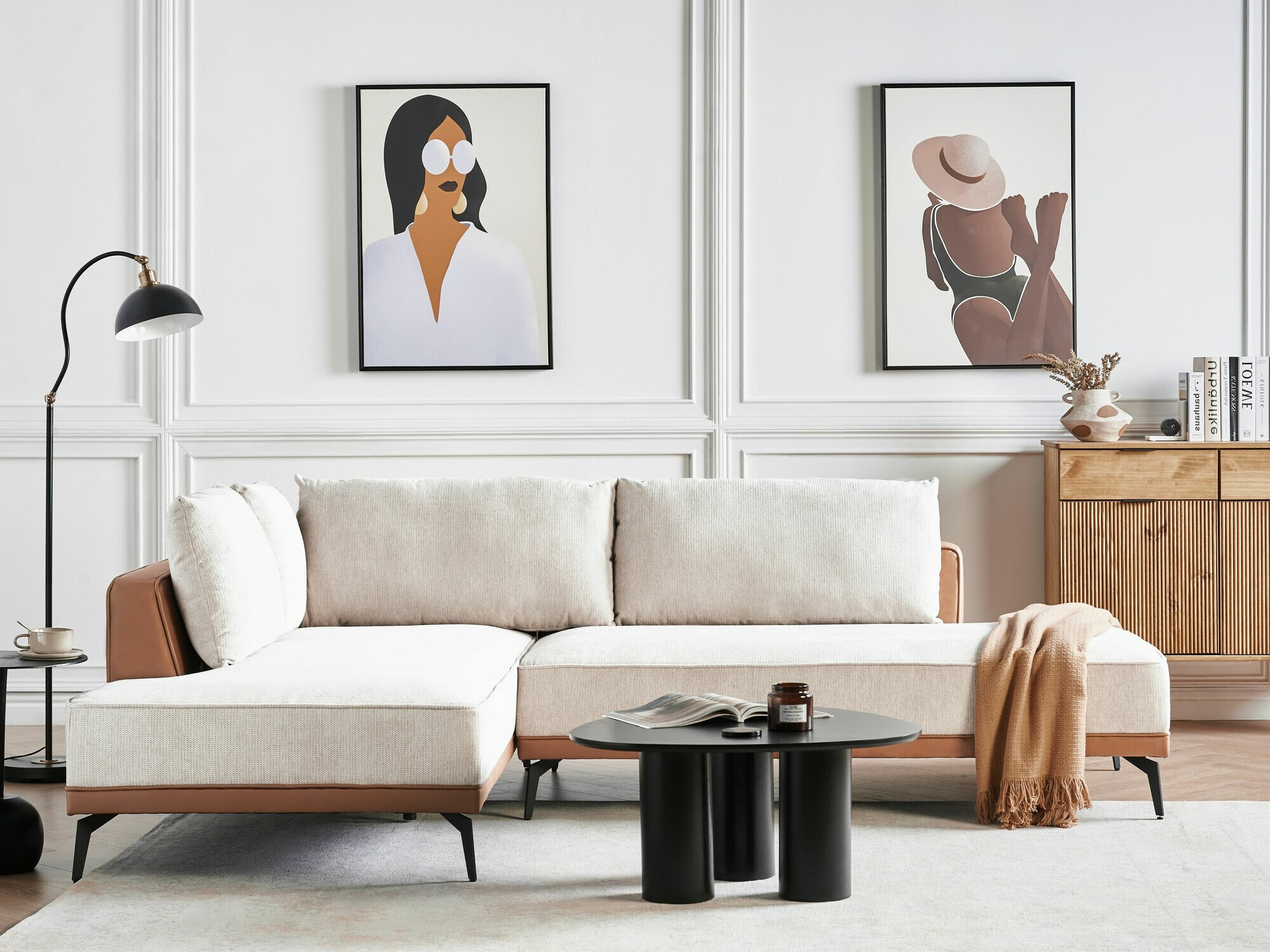 Модулен ъглов диван Berwyn 2326 (Бежов)