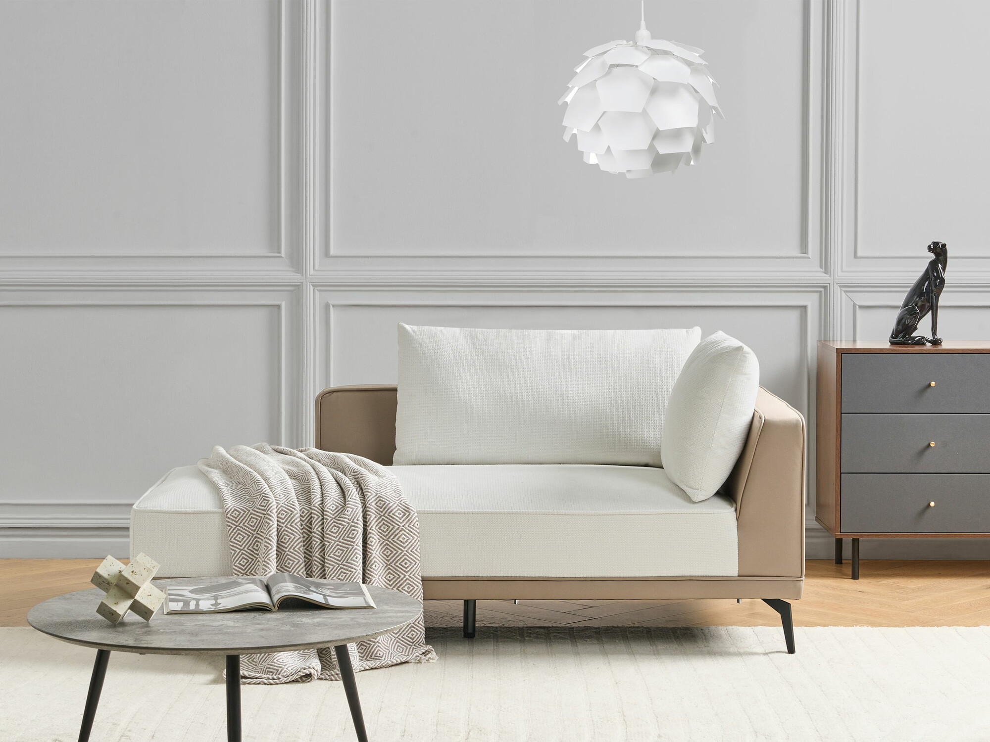 Модулен ъглов диван Berwyn 2326 (Бял)