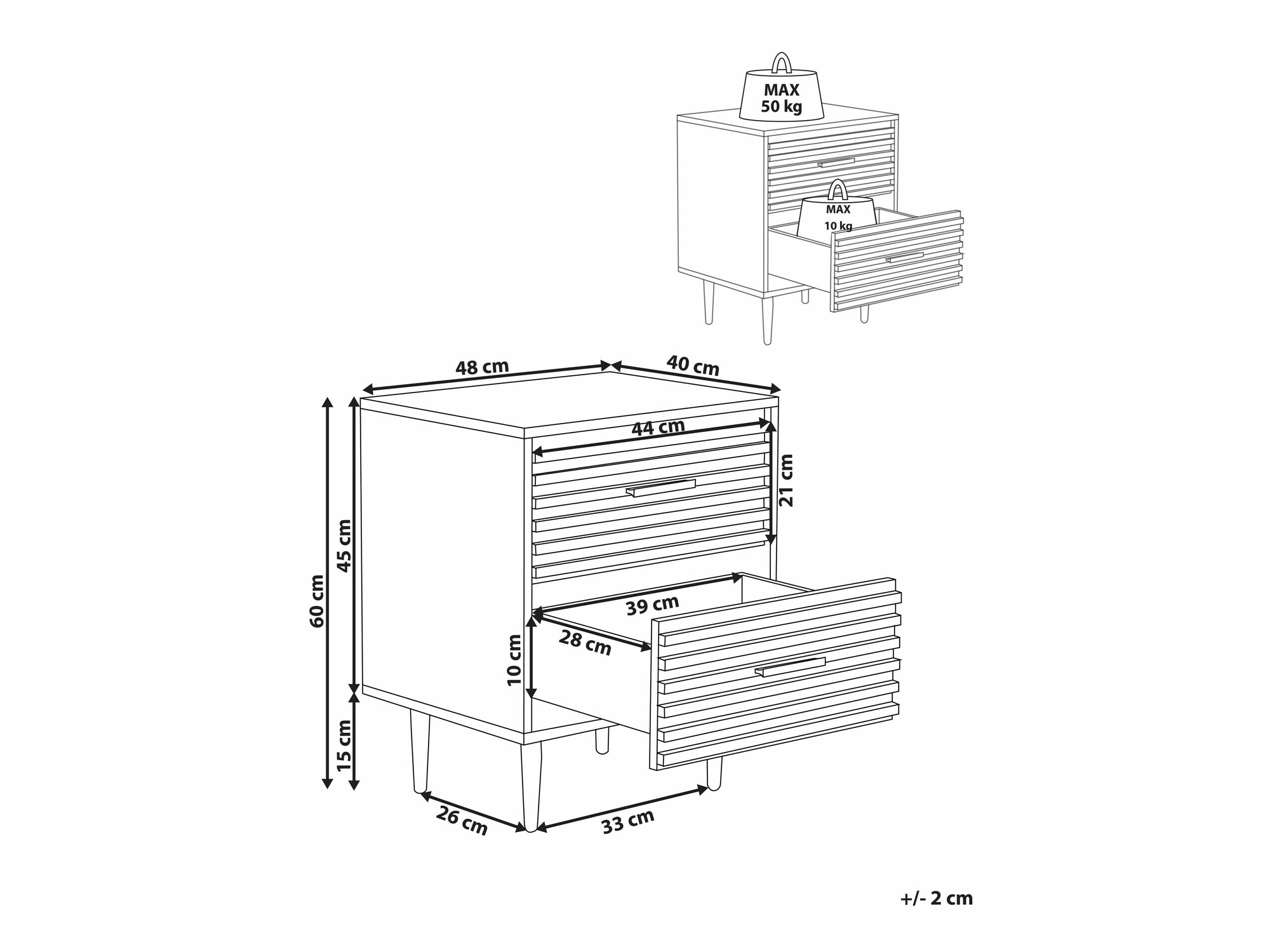 Нощно шкафче Berwyn 2913 (Тъмнокафяв)