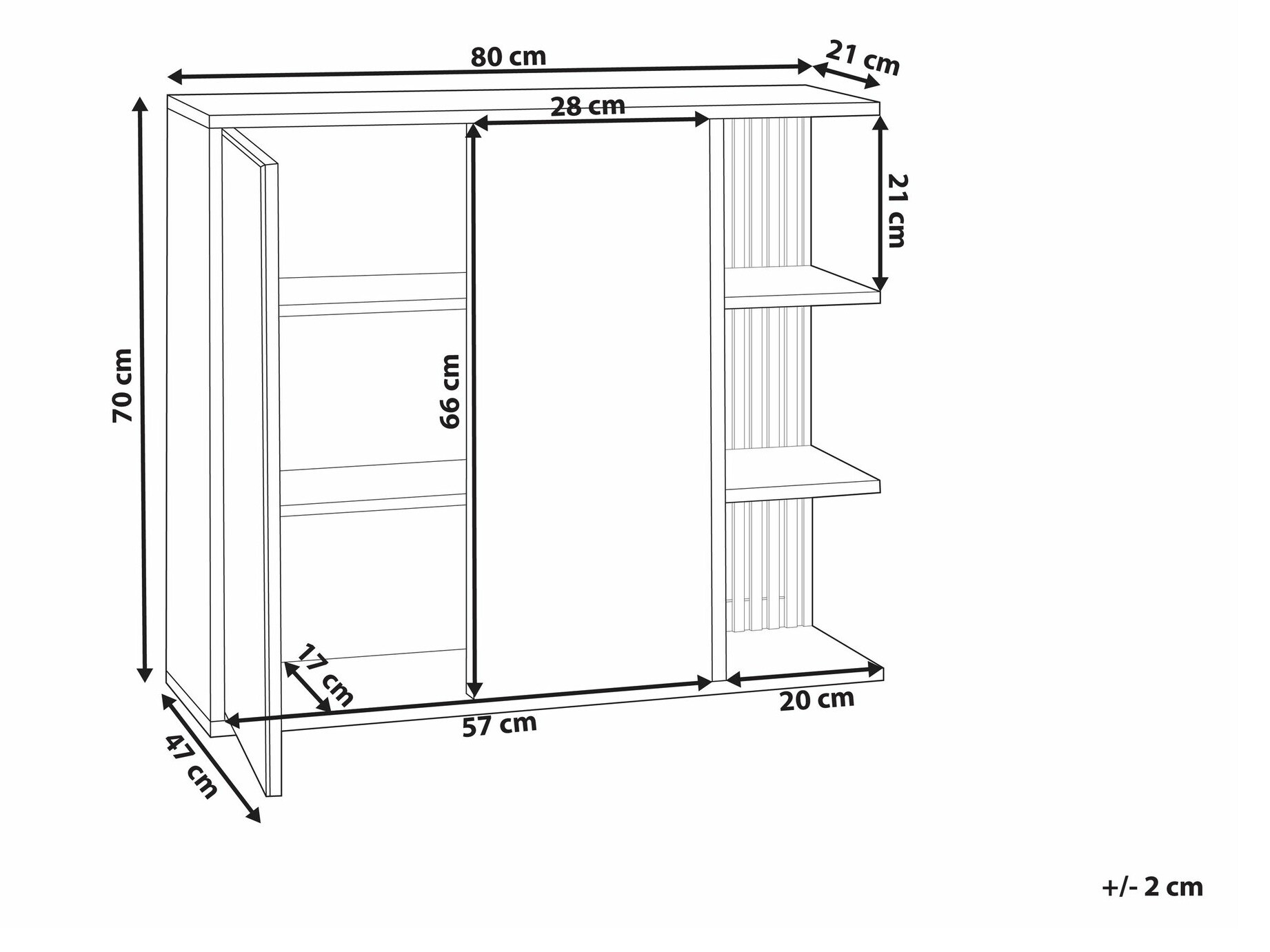 Шкаф за баня с огледало Berwyn 2343