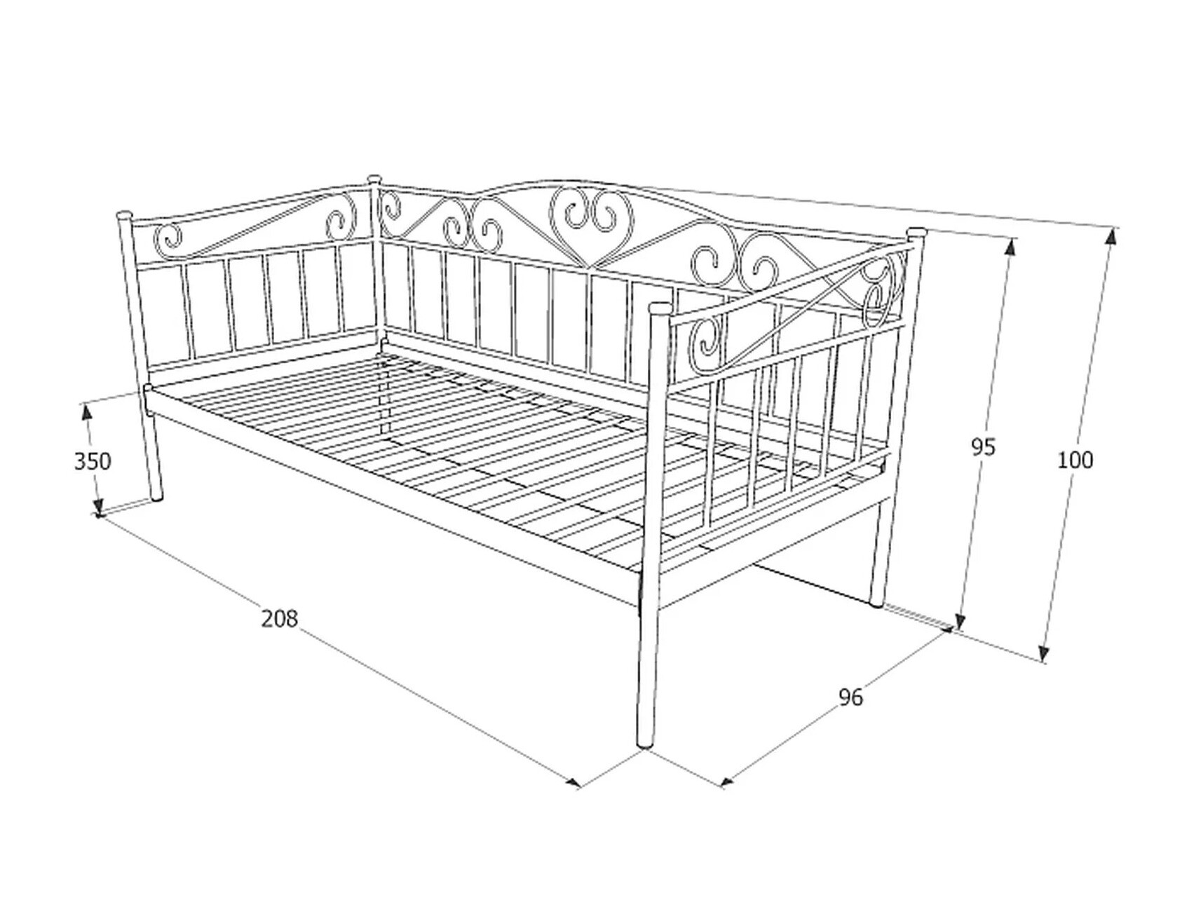 Легло Detroit 655 (Бял)