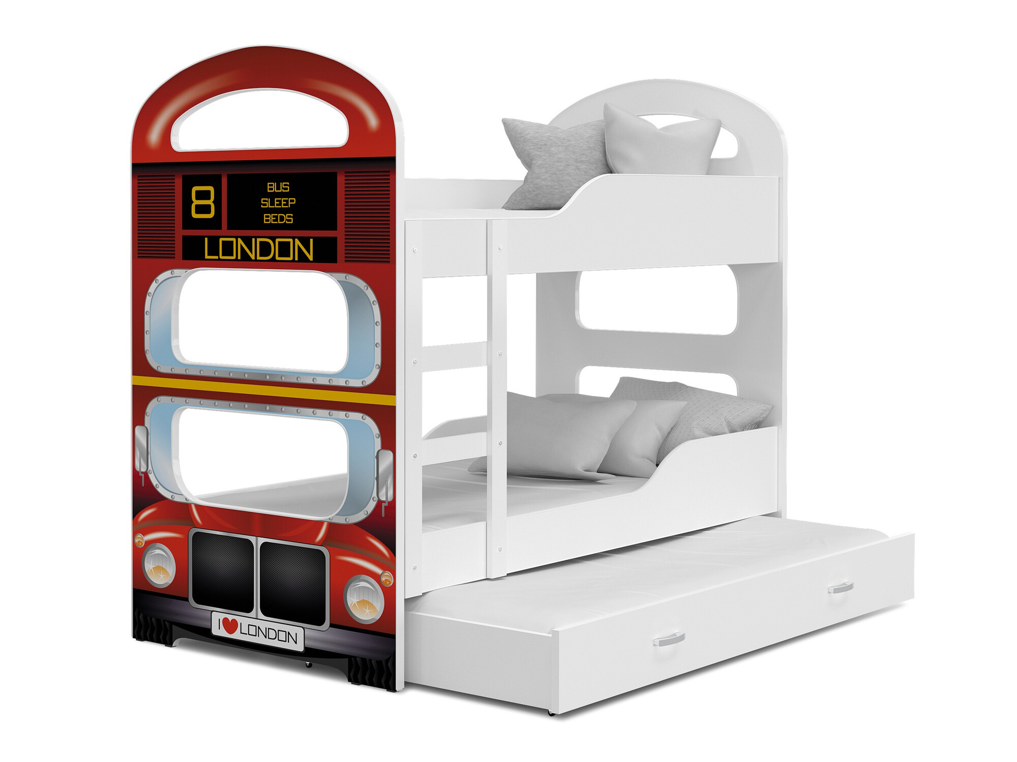 Двуетажно легло Aurora 116 (Бял + Червен)
