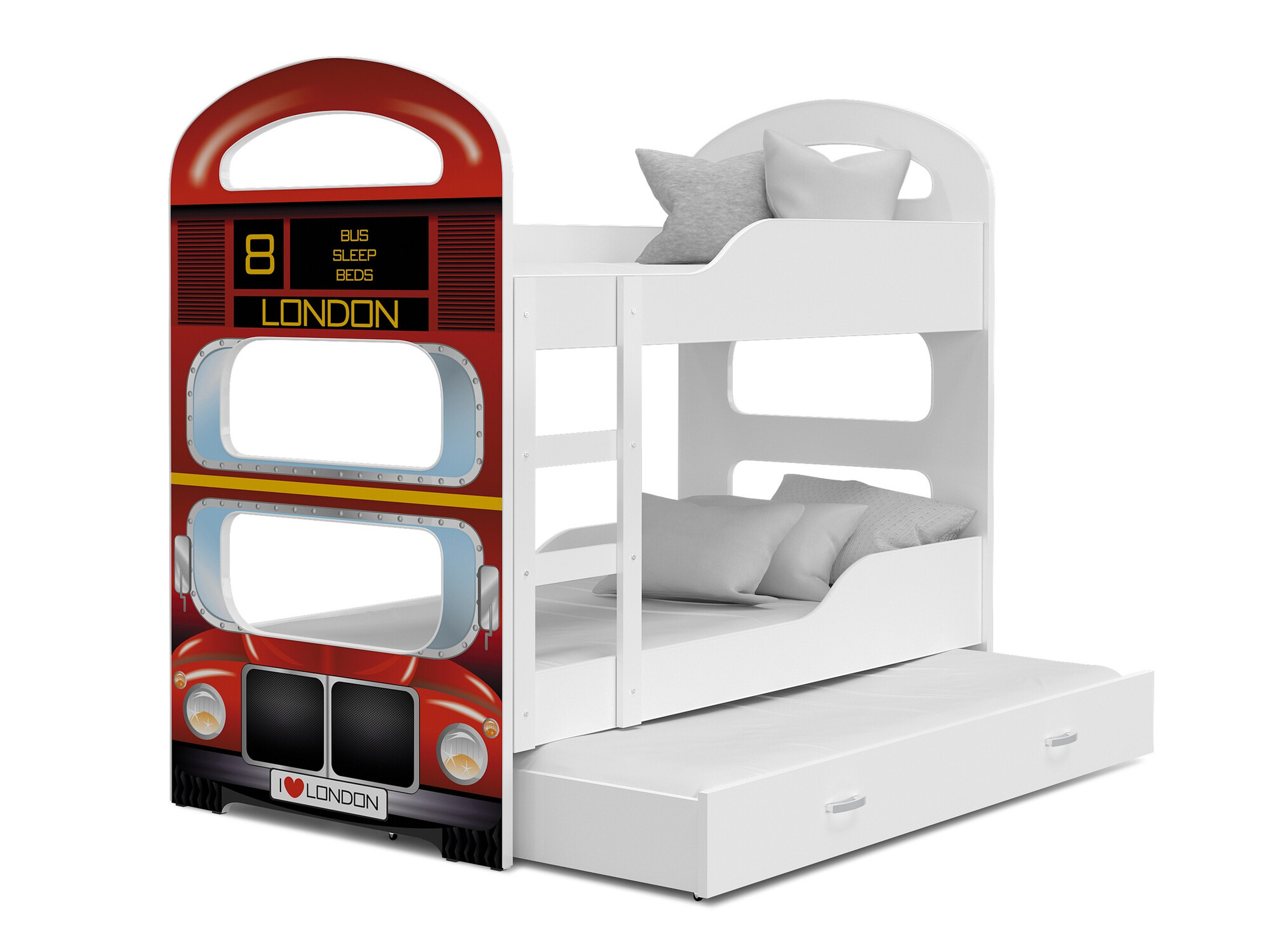 Двуетажно легло Aurora 116 (Бял + Червен)