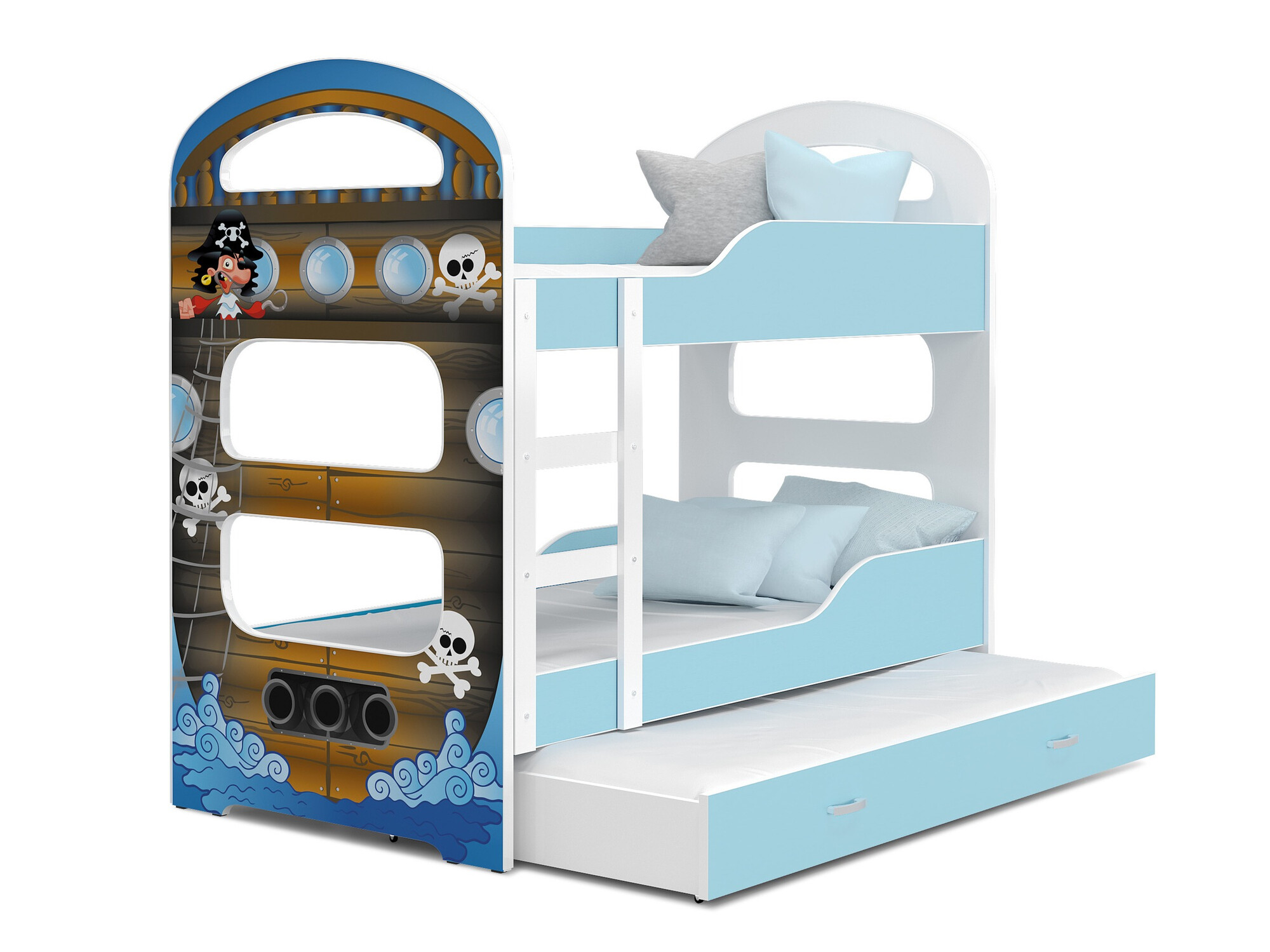 Двуетажно легло Aurora 116 (Бял + Син)