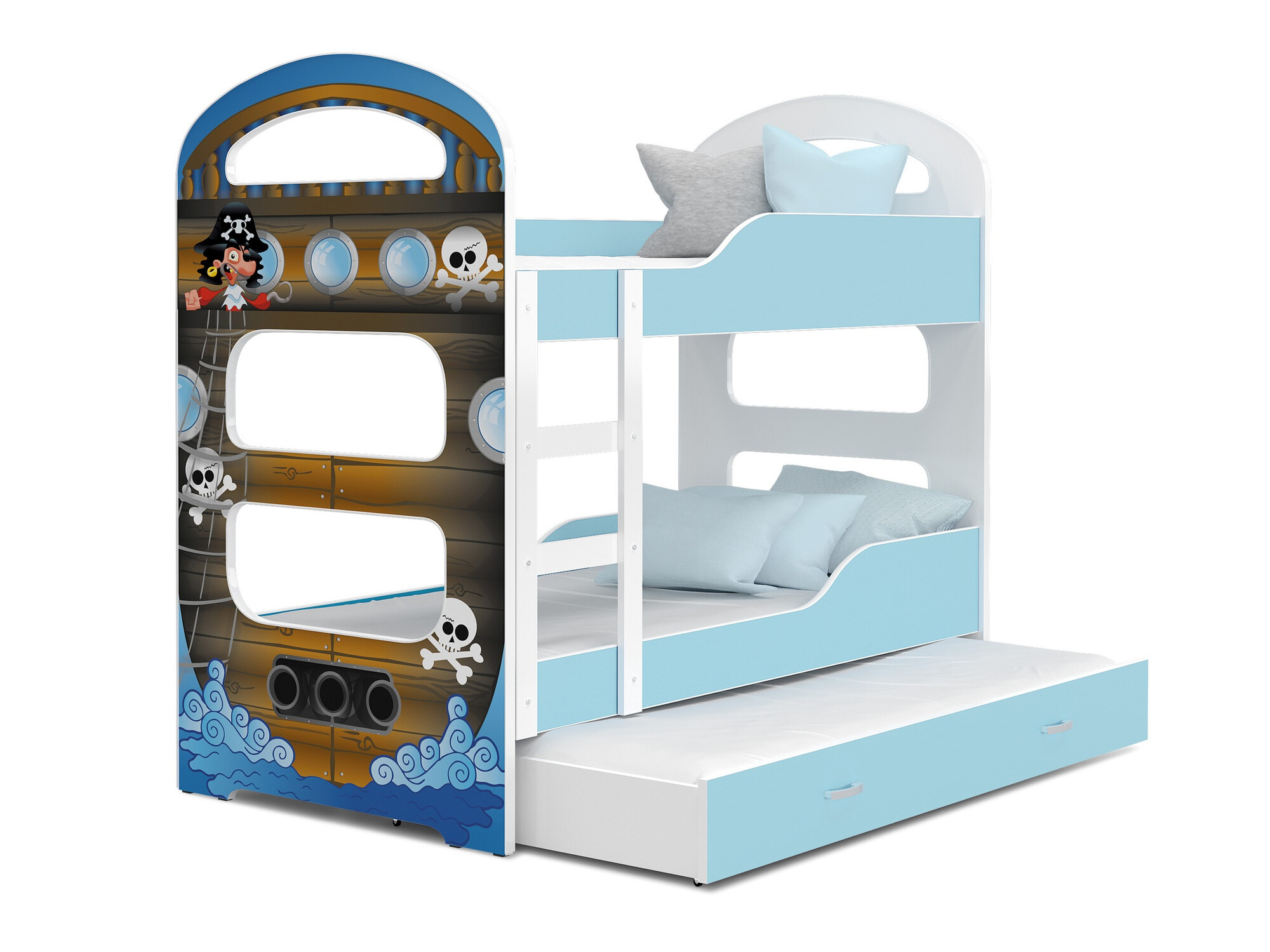 Двуетажно легло Aurora 116 (Бял + Син)