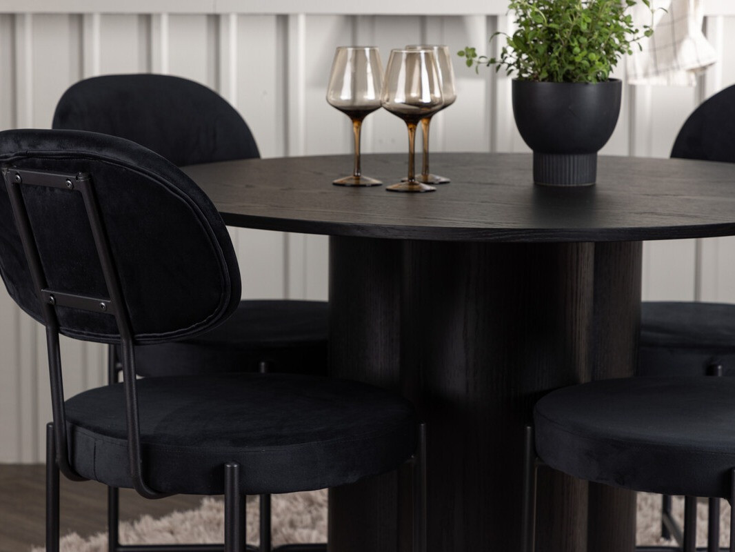 Маса и столове за трапезария Dallas 4605 (Черен)