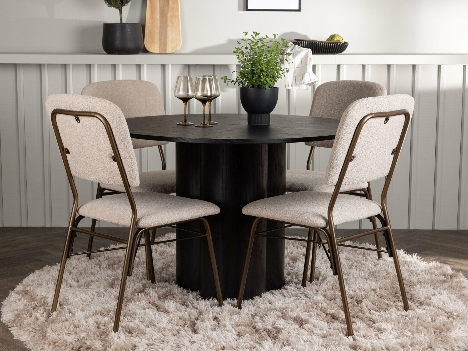 Маса и столове за трапезария Dallas 4606 (Черен)