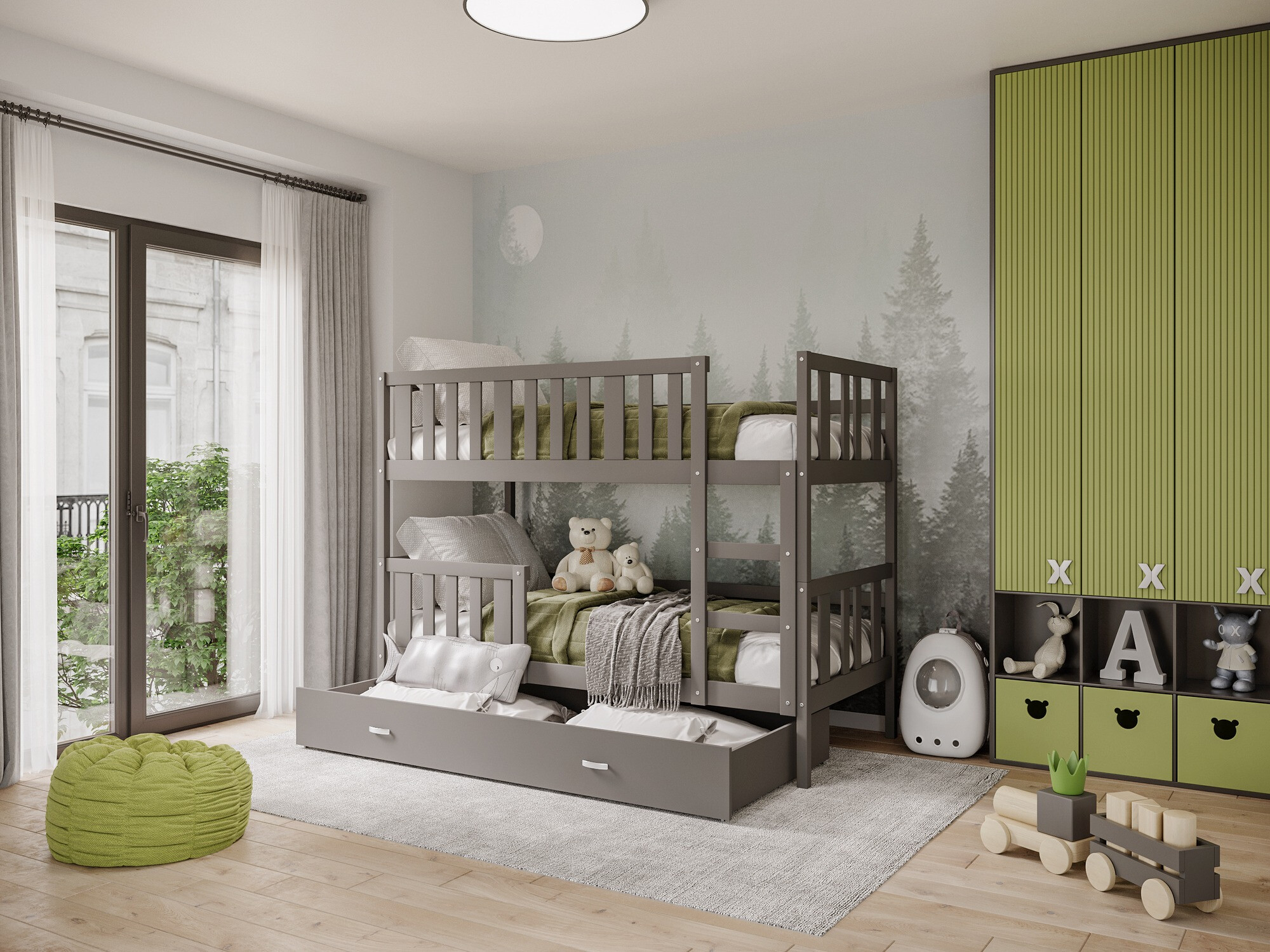 Двуетажно легло Aurora 147 (Сив)