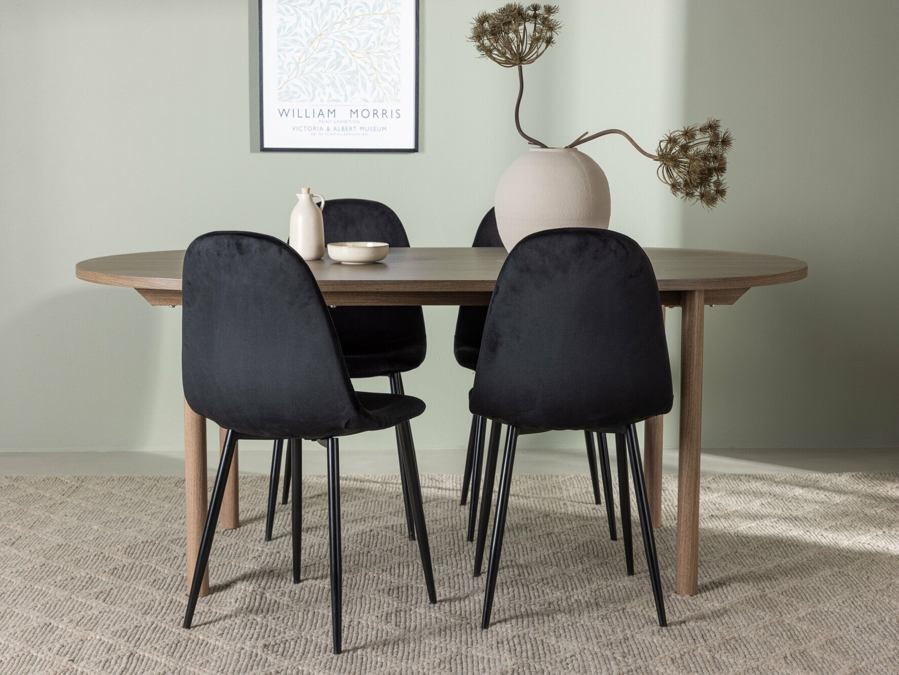 Маса и столове за трапезария Dallas 4612 (Кафяв)