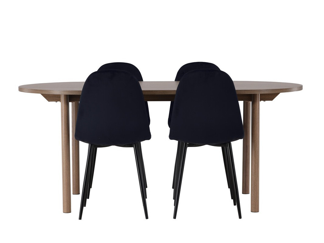 Маса и столове за трапезария Dallas 4612 (Кафяв)