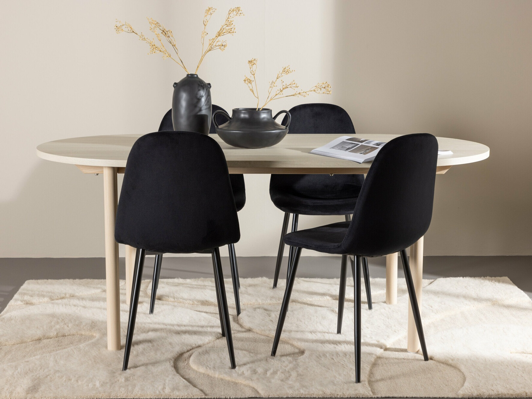 Маса и столове за трапезария Dallas 4612 (Светлокафяво)