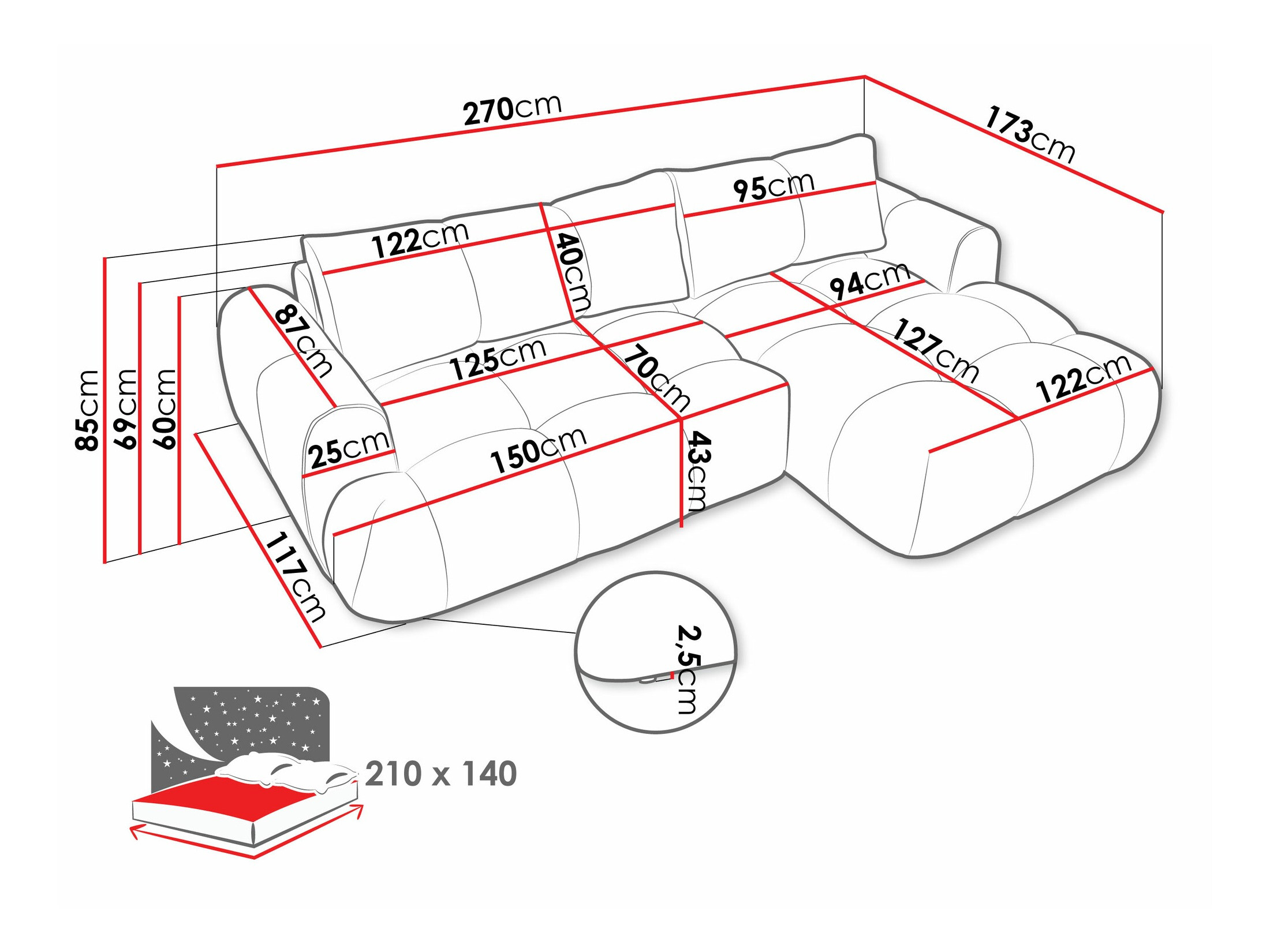 Ъглов диван TrendyNest Ansera I (Now Or Never 03)