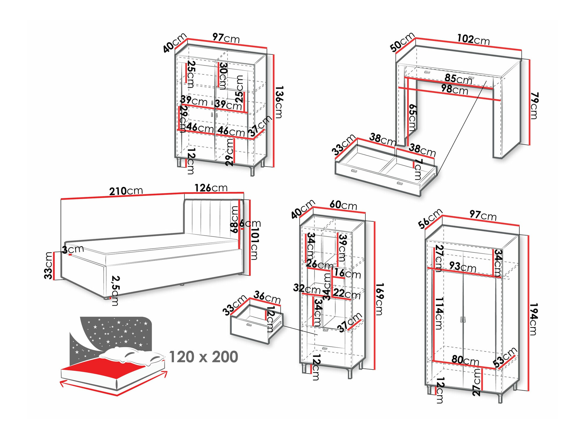 Комплект за спалня Mormavu 116 (Кашмир)
