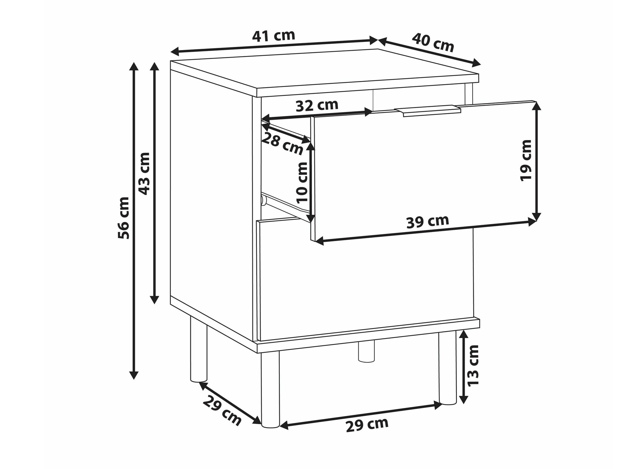 Нощно шкафче Berwyn 2384 (Зелен)