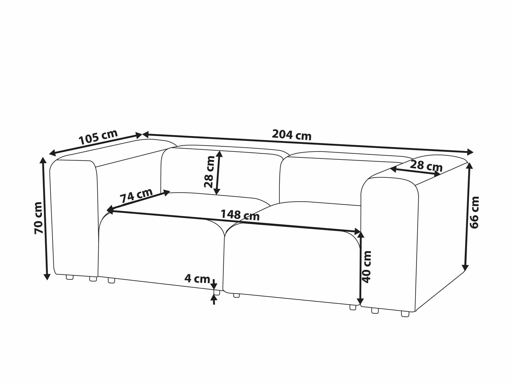 Модулен диван Balcoro 100 (Сметана)