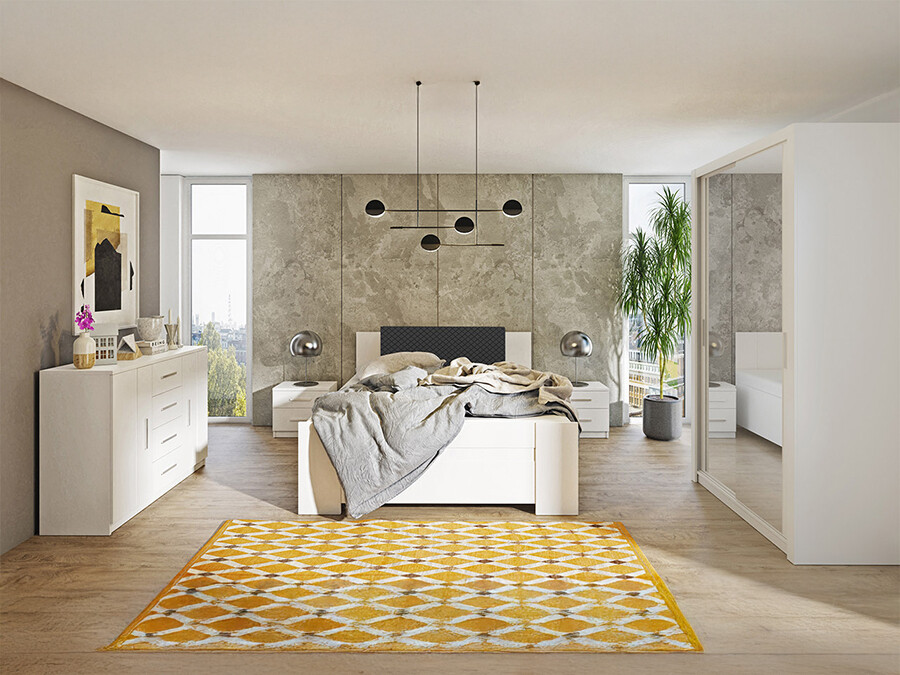 Комплект за спалня Catromi 112 (Бял + Soft Pik 011)