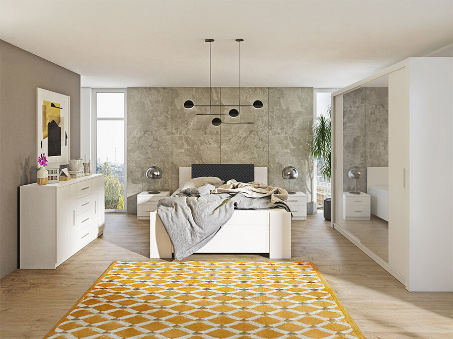 Комплект за спалня Catromi 114 (Бял + Soft Pik 011)