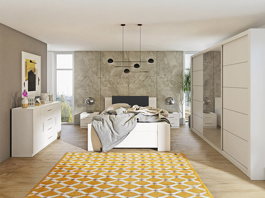 Комплект за спалня Catromi 116 (Бял + Soft Pik 011)