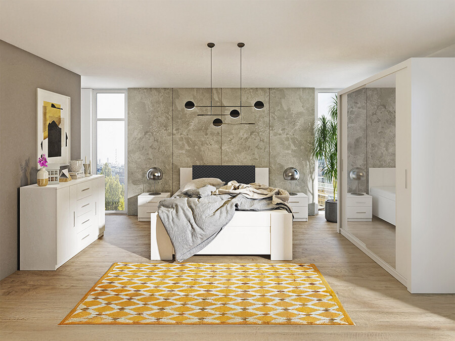 Комплект за спалня Catromi 121 (Бял + Soft Pik 011)