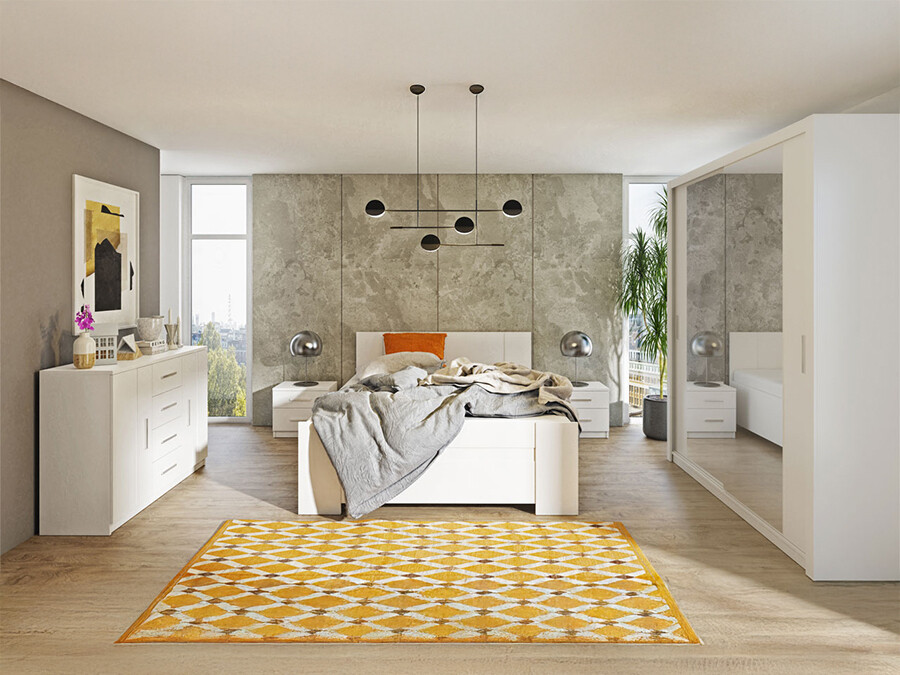 Комплект за спалня Catromi 121 (Бял)