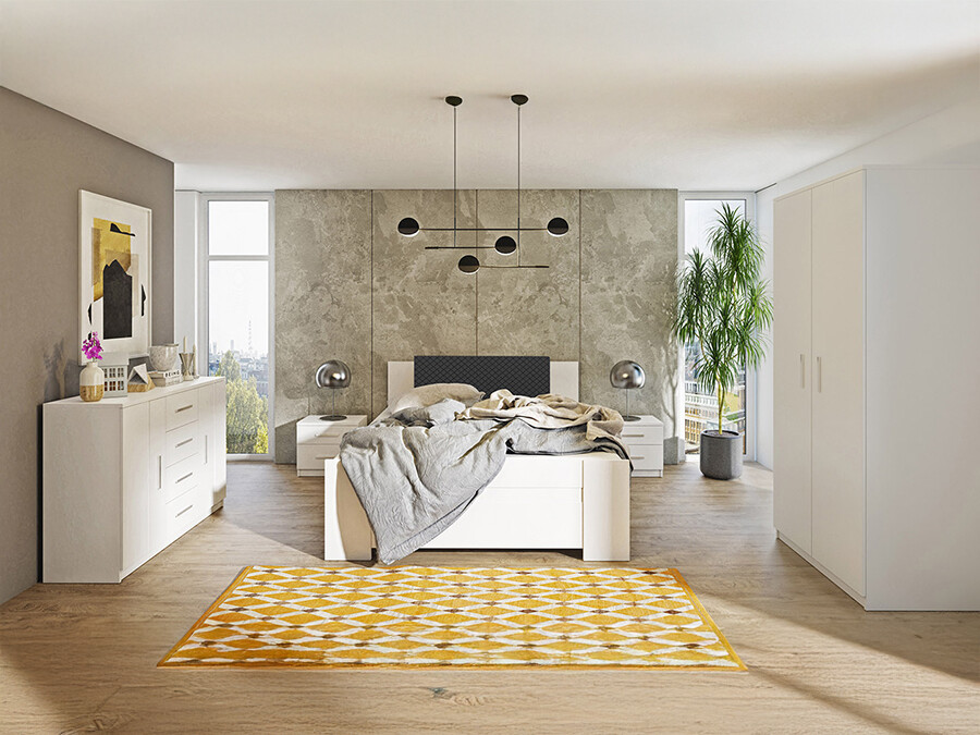 Комплект за спалня Catromi 122 (Бял + Soft Pik 011)