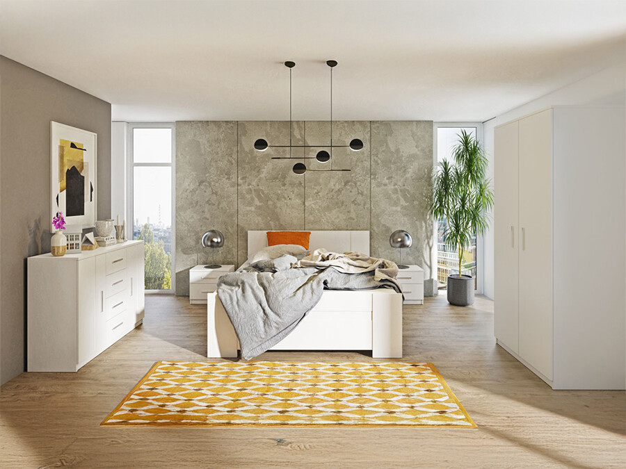 Комплект за спалня Catromi 122 (Бял)