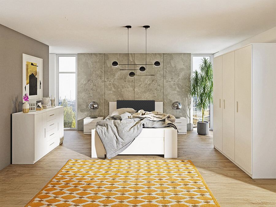 Комплект за спалня Catromi 123 (Бял + Soft Pik 011)