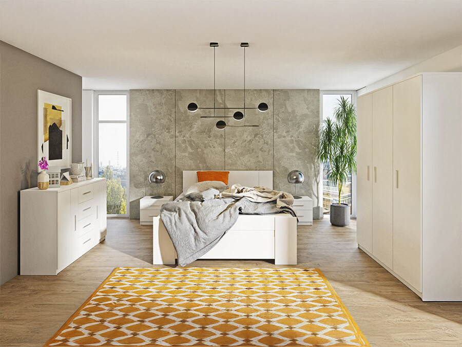 Комплект за спалня Catromi 123 (Бял)